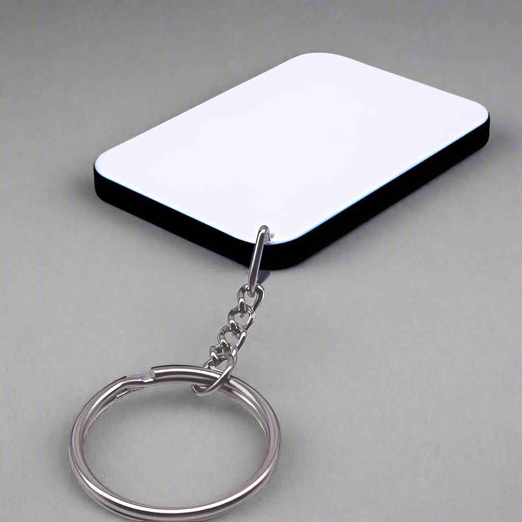 Rectangular Black Polymer Keychain