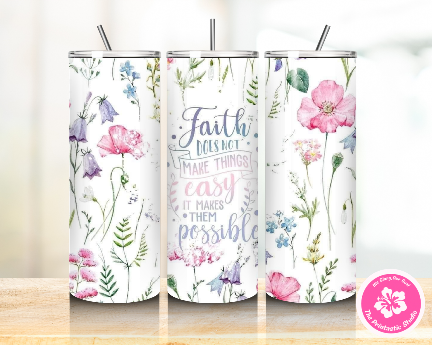Floral Faith - Tumbler