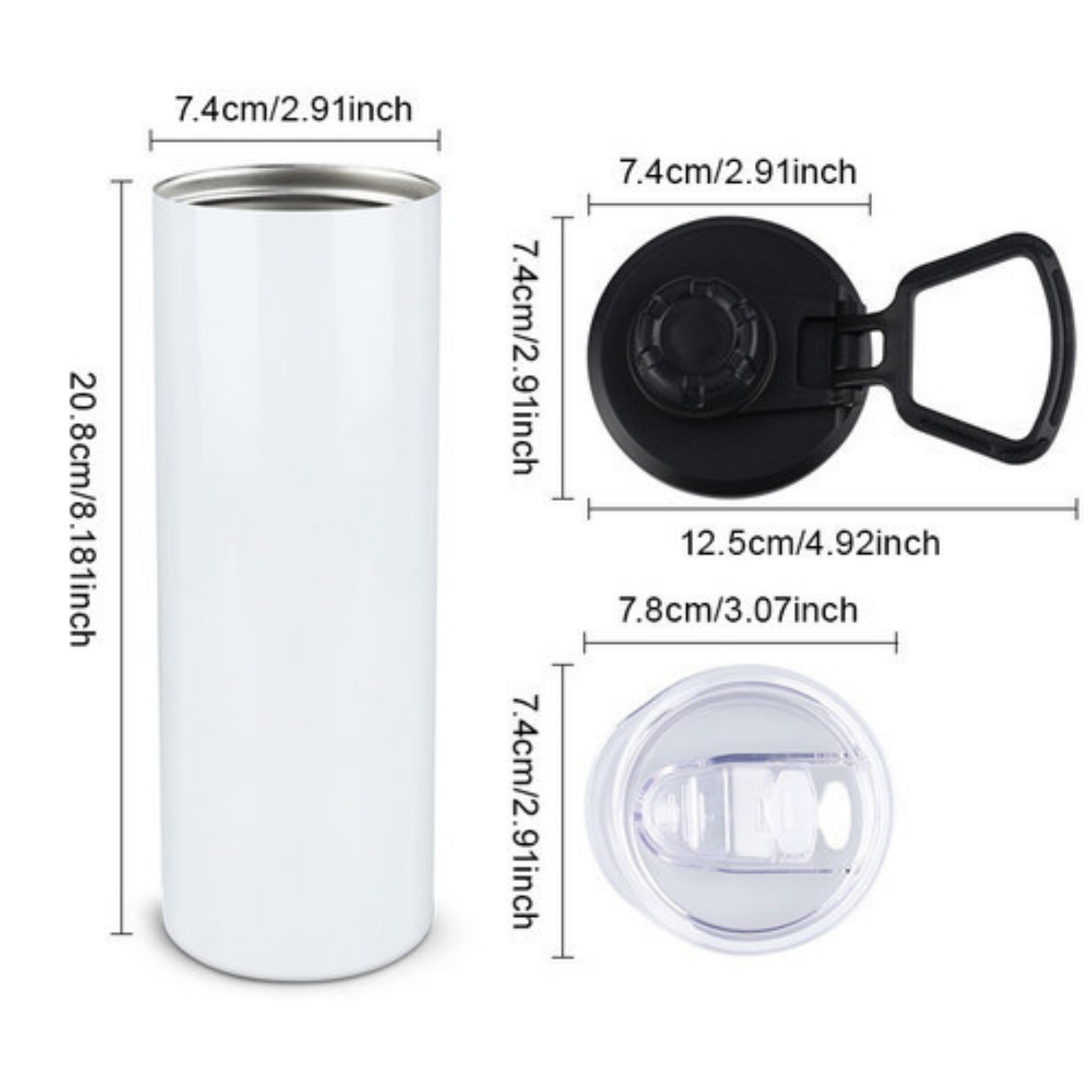 2 Lid 20oz Skinny Tumbler