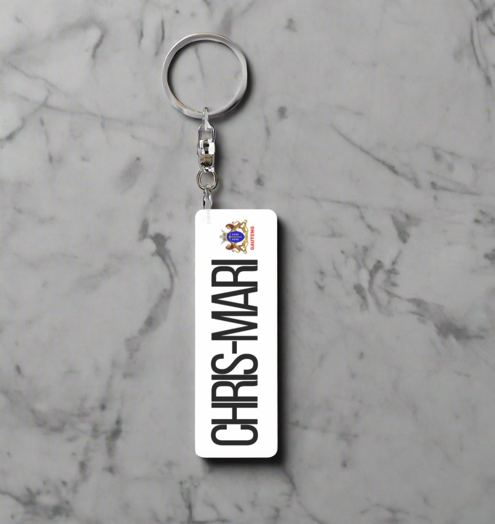 Aluminum Number Plate Keychain