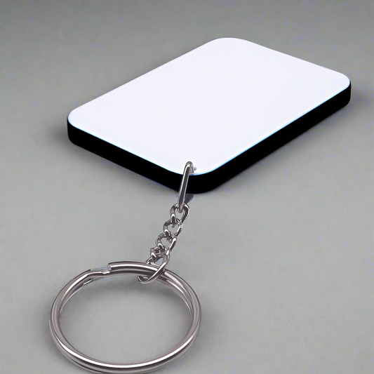 Rectangular Black Polymer Keychain