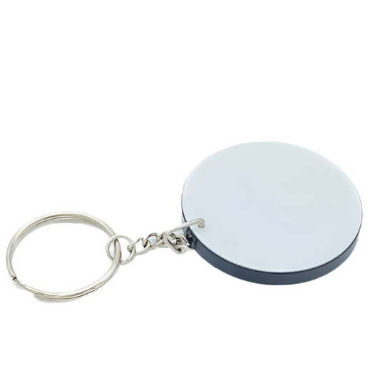 Round Black Polymer Keychain