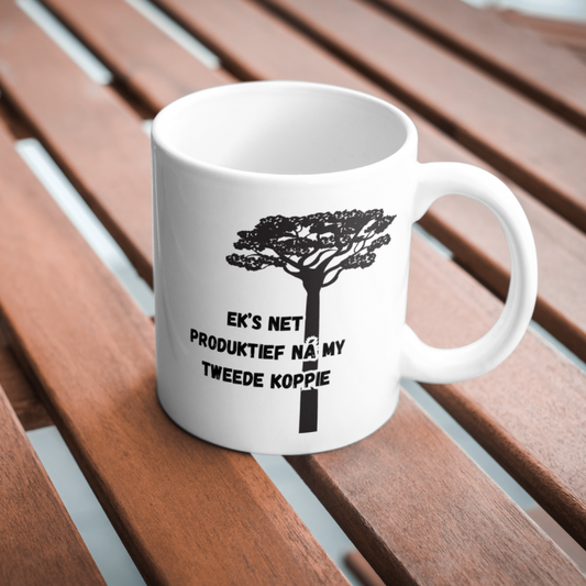 “Ek’s Net Produktief na my Tweede Koppie” Mug